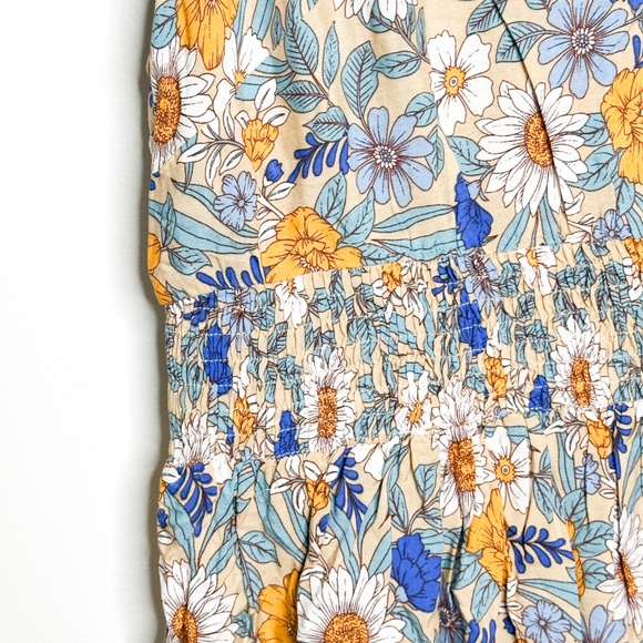 Plus Size Summer Floral Boho Classy Smocked Midi Dress 1X - Picture 5 of 9